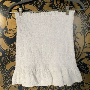 Lovers and Friends white Eyelet Smocked Mini Skirt